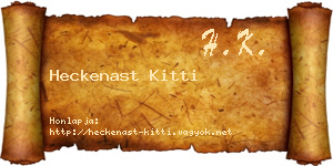 Heckenast Kitti névjegykártya